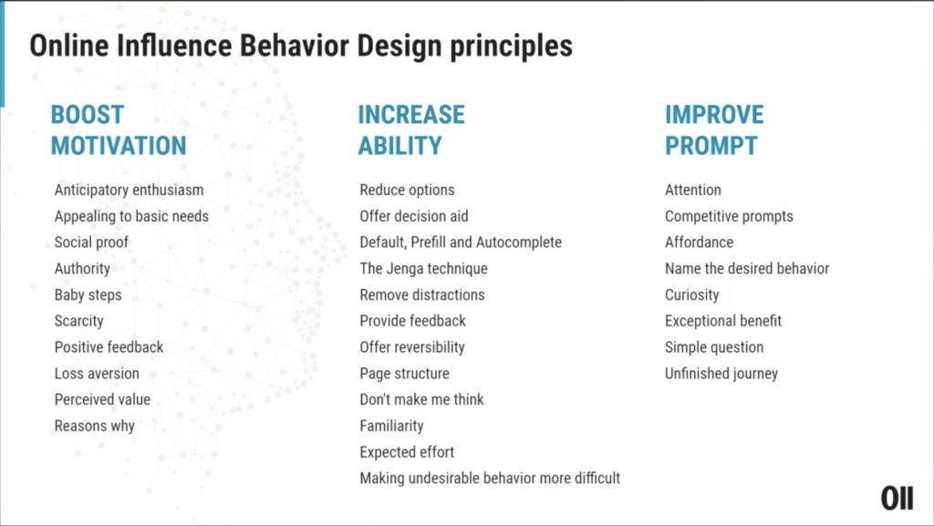 Key behavior design principles. Source: VWO Webinar